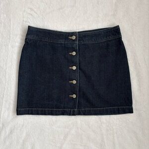 90s vintage Old Navy Blue Jeans denim button front mini skirt 🍒